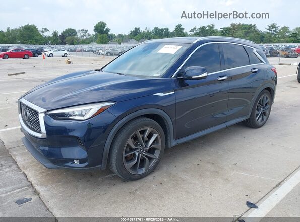 3PCAJ5M32LF115238 2020 INFINITI QX50 Blue წინა მარცხენა ხედი სამი მეოთხედიდან