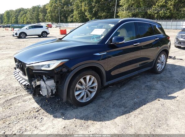 3PCAJ5M35KF117810 2019 INFINITI QX50 Dark Blue წინა მარცხენა ხედი სამი მეოთხედიდან