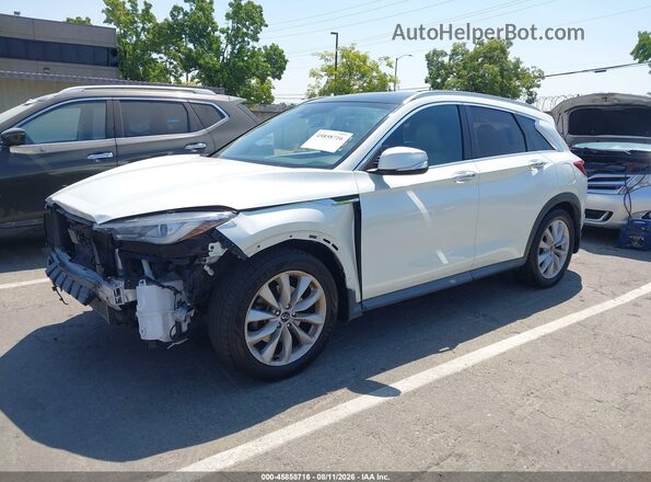 3PCAJ5M37KF113659 2019 INFINITI QX50 White წინა მარცხენა ხედი სამი მეოთხედიდან