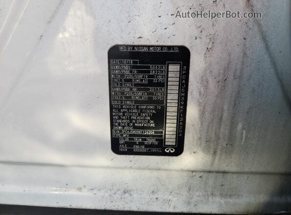 3PCAJ5M39KF126204 2019 INFINITI QX50 Black VIN կոդի պիտակի տեսք