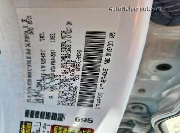 3TMAZ5CN5MM154964 2021 TOYOTA TACOMA White Շարժիչի բաժամունքի տեսք