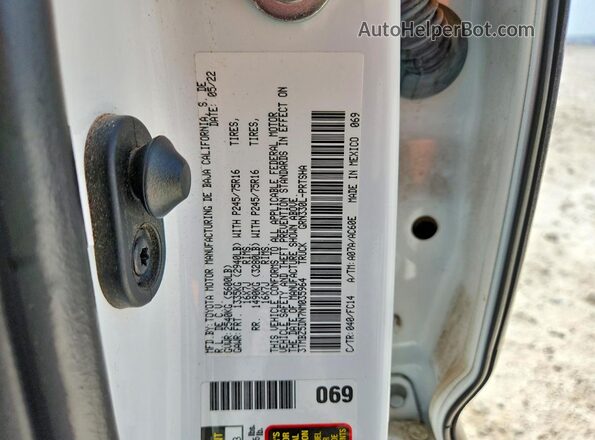 3TMBZ5DN7NM035964 2022 TOYOTA TACOMA Белый Вид подкапотного пространства