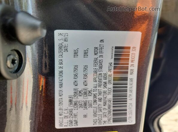 3TMBZ5DN8GM001485 2016 TOYOTA TACOMA Gray Շարժիչի բաժամունքի տեսք