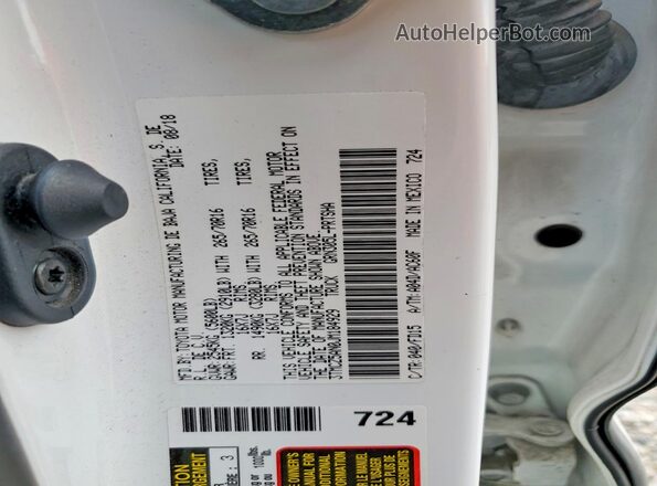 3TMCZ5AN0JM184929 2018 TOYOTA TACOMA White Engine compartment view
