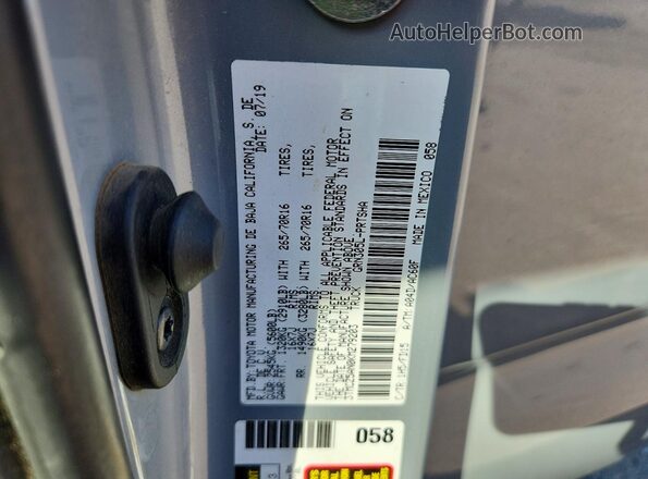 3TMCZ5AN0KM279203 2019 TOYOTA TACOMA Silver Вид наклейки з VIN-кодом