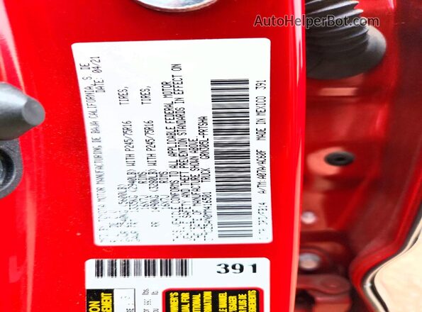 3TMCZ5AN0MM416501 2021 TOYOTA TACOMA Red Вид підкапотного простору