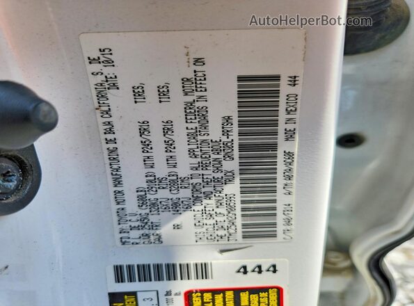 3TMCZ5AN2GM005993 2016 TOYOTA TACOMA White Շարժիչի բաժամունքի տեսք
