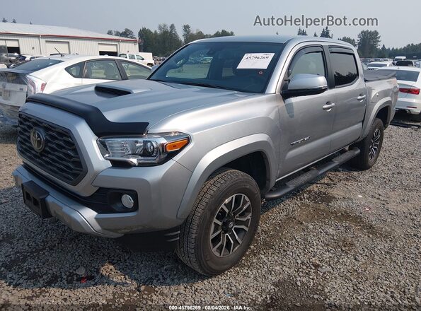 3TMCZ5AN2PM578764 2023 TOYOTA TACOMA Silver წინა მარცხენა ხედი სამი მეოთხედიდან