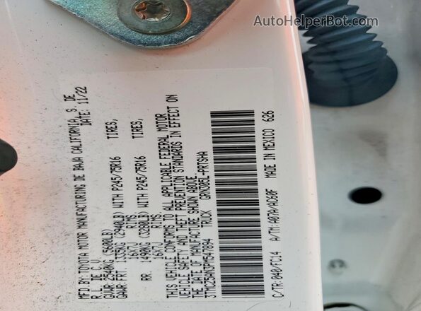 3TMCZ5AN3PM547894 2023 TOYOTA TACOMA Белый Вид наклейки с VIN-кодом