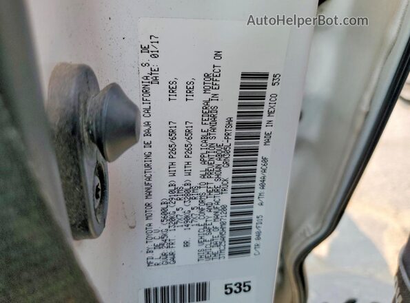 3TMCZ5AN5HM071200 2017 TOYOTA TACOMA White Vista del compartimento del motor