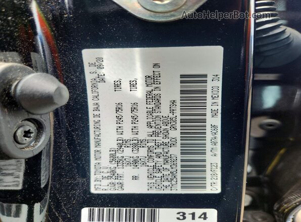3TMCZ5AN5LM369237 2020 TOYOTA TACOMA Black VIN კოდის სტიკერის ხედი