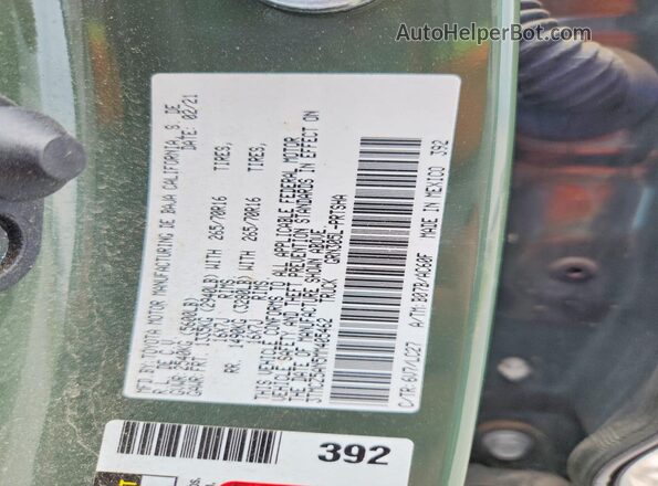 3TMCZ5AN5MM405462 2021 TOYOTA TACOMA Green Engine compartment view