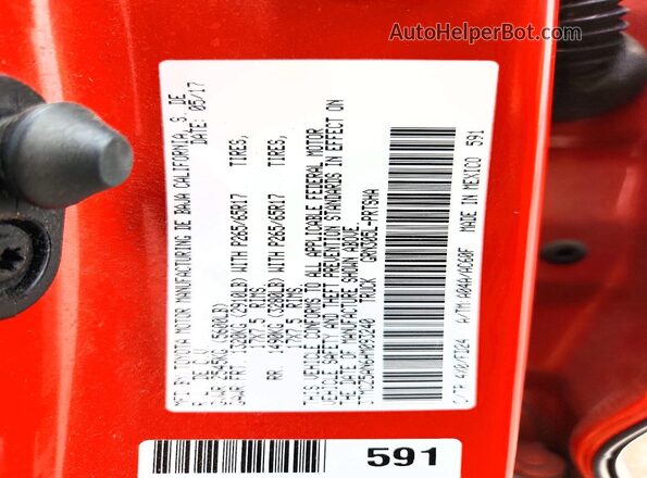 3TMCZ5AN6HM093240 2017 TOYOTA TACOMA Orange Շարժիչի բաժամունքի տեսք