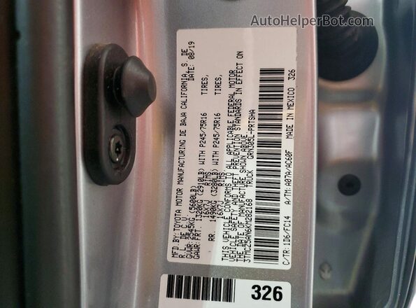 3TMCZ5AN6KM282168 2019 TOYOTA TACOMA Silver Engine compartment view