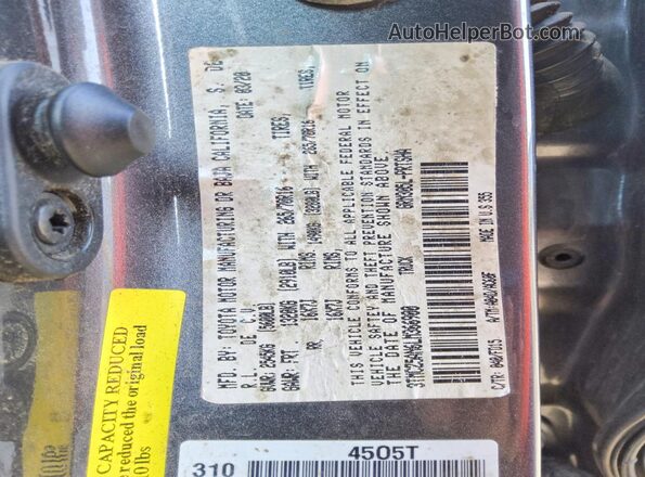 3TMCZ5AN6LM366900 2020 TOYOTA TACOMA Charcoal Շարժիչի բաժամունքի տեսք