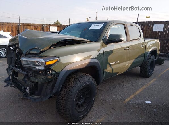 3TMCZ5AN6MM445467 2021 TOYOTA TACOMA Green წინა მარცხენა ხედი სამი მეოთხედიდან