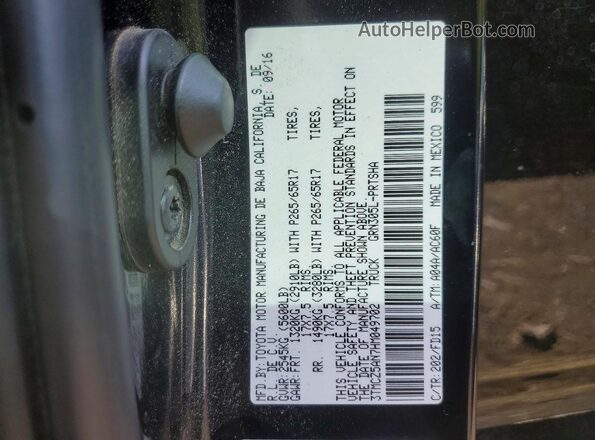 3TMCZ5AN7HM049702 2017 TOYOTA TACOMA Черный Вид подкапотного пространства