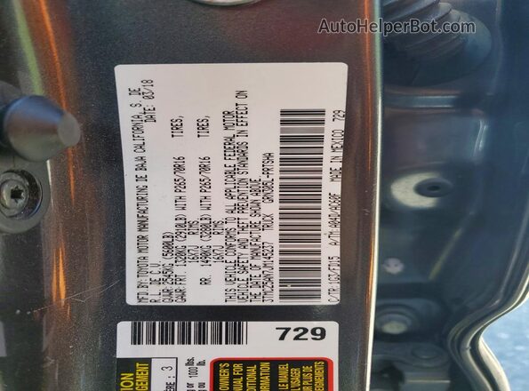 3TMCZ5AN7JM145237 2018 TOYOTA TACOMA Gray ძრავის განყოფილების ხედი