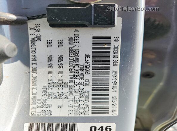 3TMCZ5AN7JM188332 2018 TOYOTA TACOMA Gray Вид підкапотного простору