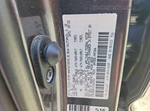 3TMCZ5AN7LM369322 2020 TOYOTA TACOMA Gray Widok komory silnika