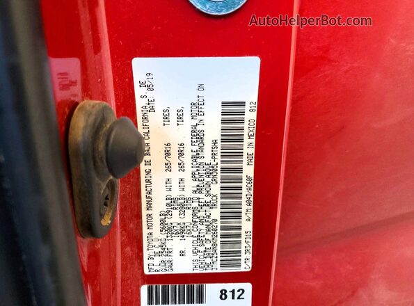 3TMCZ5AN8KM260270 2019 TOYOTA TACOMA Red Engine compartment view