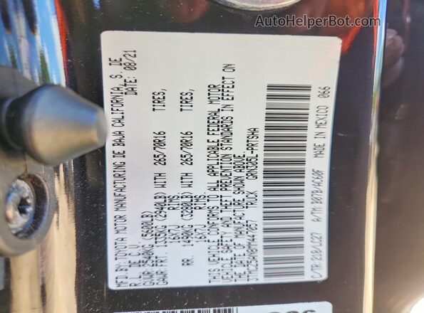 3TMCZ5AN8MM447057 2021 TOYOTA TACOMA Black VIN sticker view