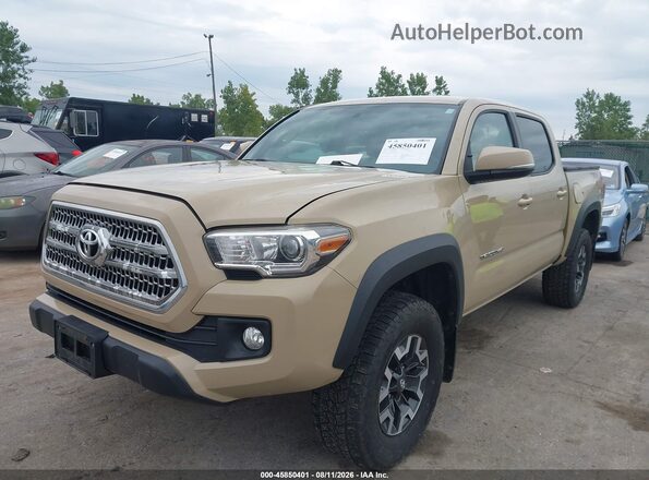 3TMCZ5AN9HM089702 2017 TOYOTA TACOMA Tan წინა მარცხენა ხედი სამი მეოთხედიდან