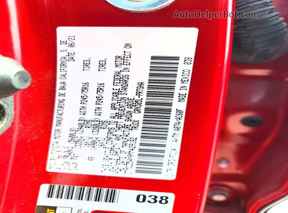 3TMCZ5AN9MM429182 2021 TOYOTA TACOMA Красный Вид подкапотного пространства