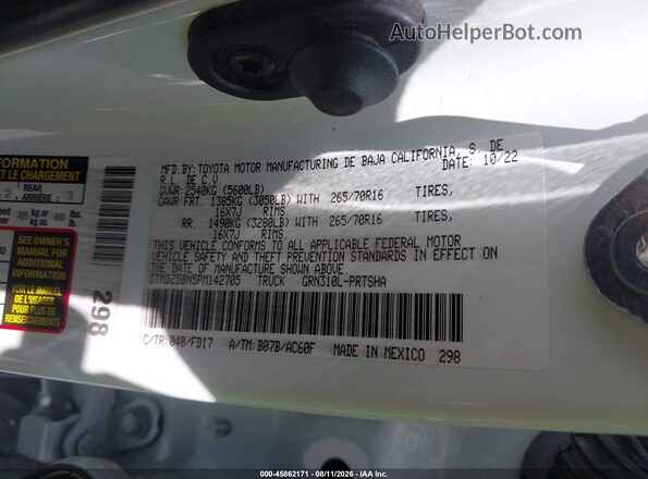 3TMDZ5BN5PM142705 2023 TOYOTA TACOMA White Widok komory silnika