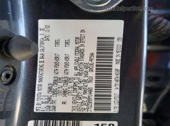 3TMDZ5BN5PM144065 2023 TOYOTA TACOMA Серый Вид наклейки с VIN-кодом