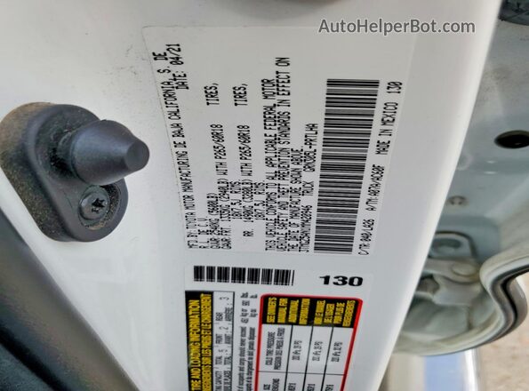 3TMGZ5AN1MM420946 2021 TOYOTA TACOMA White Vista de la etiqueta del VIN