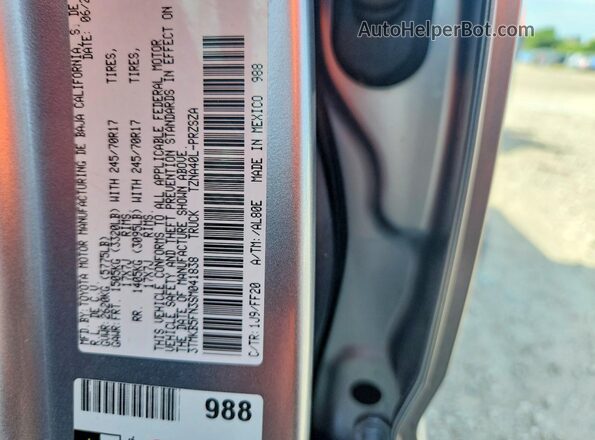 3TMKB5FN3SM041838 2025 TOYOTA TACOMA Silver VIN sticker view