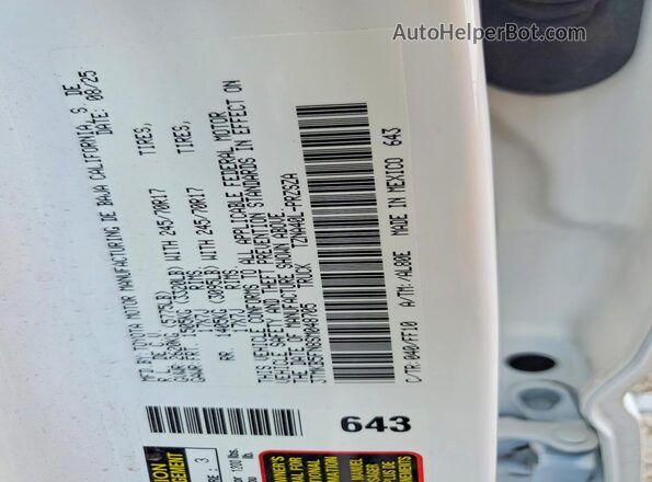 3TMKB5FN8SM048705 2025 TOYOTA TACOMA White ძრავის განყოფილების ხედი
