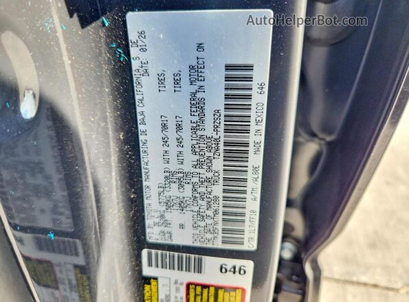 3TMKB5FNXTM061280 2026 TOYOTA TACOMA Gray Widok naklejki z numerem VIN