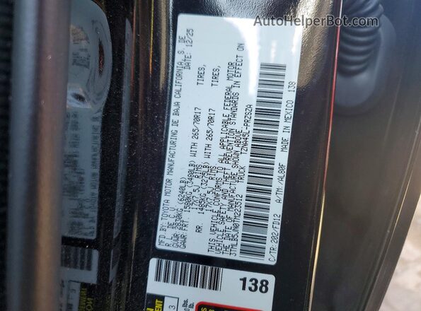 3TMLB5JN0TM223512 2026 TOYOTA TACOMA Черный Вид наклейки с VIN-кодом