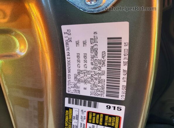 3TMLB5JN8SM127223 2025 TOYOTA TACOMA Зеленый Вид наклейки с VIN-кодом