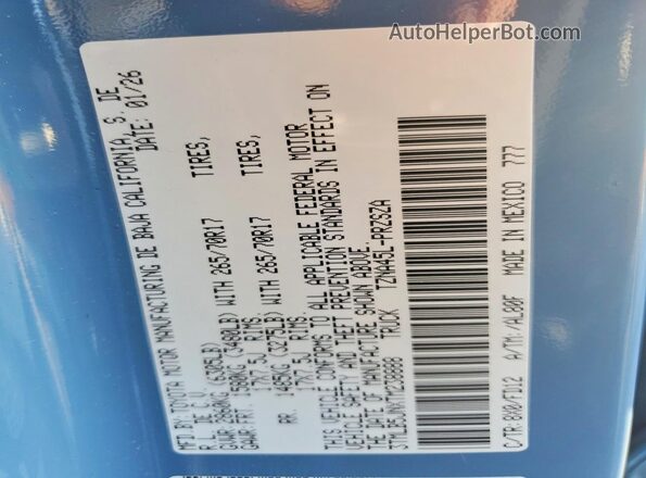 3TMLB5JNXTM238888 2026 TOYOTA TACOMA Blue Շարժիչի բաժամունքի տեսք