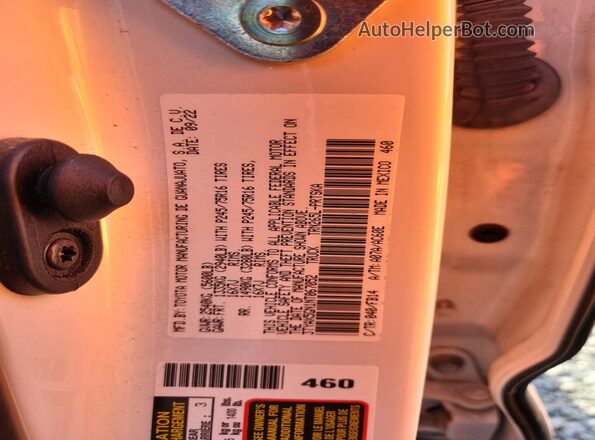3TYAX5GN1NT067052 2022 TOYOTA TACOMA Белый Вид подкапотного пространства
