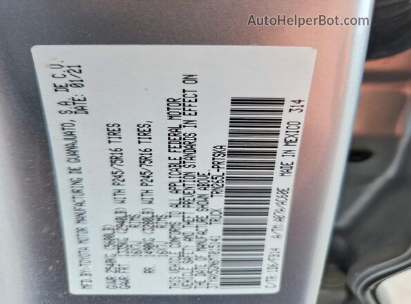 3TYAX5GN6MT015141 2021 TOYOTA TACOMA Silver VIN կոդի պիտակի տեսք