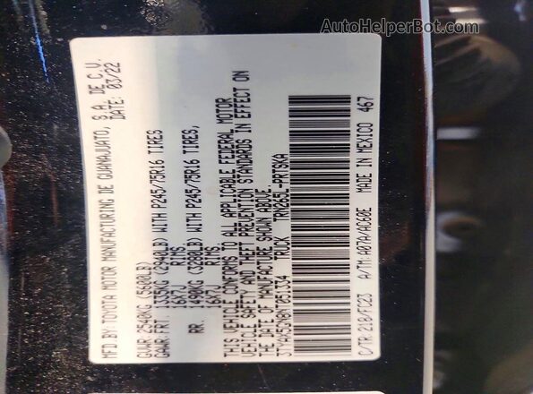 3TYAX5GN8NT051334 2022 TOYOTA TACOMA Черный Вид подкапотного пространства