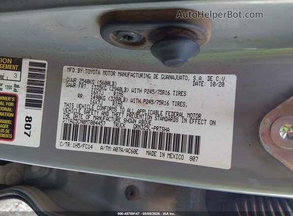 3TYAZ5CN0MT004457 2021 TOYOTA TACOMA Pewter ძრავის განყოფილების ხედი