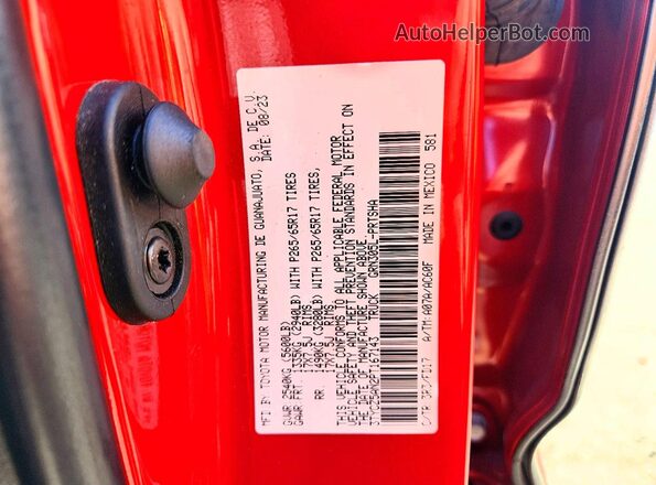 3TYCZ5AN2PT167143 2023 TOYOTA TACOMA Red Engine compartment view