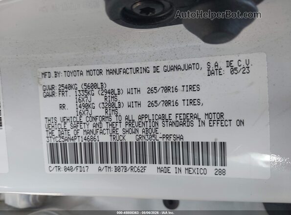 3TYCZ5AN4PT146861 2023 TOYOTA TACOMA Белый Вид подкапотного пространства