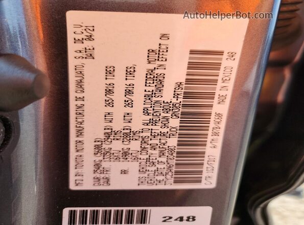 3TYCZ5AN6MT034803 2021 TOYOTA TACOMA Gray Vista del compartimento del motor