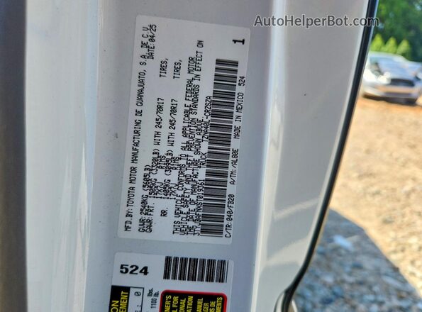 3TYJBAFNXST019361 2025 TOYOTA TACOMA White ძრავის განყოფილების ხედი