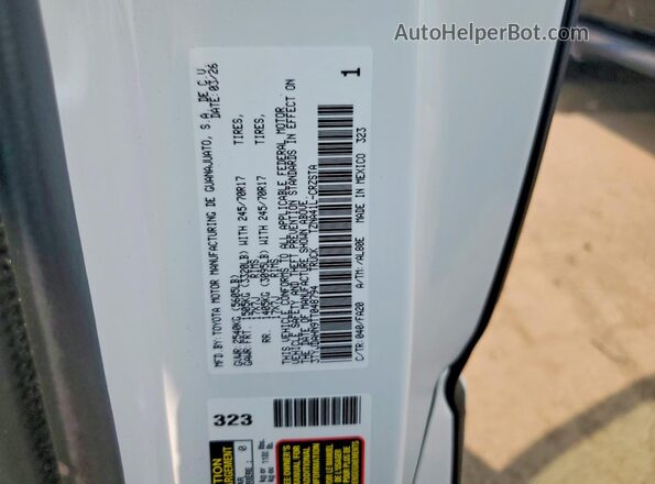 3TYJDAHN9TT048794 2026 TOYOTA TACOMA Белый Вид подкапотного пространства