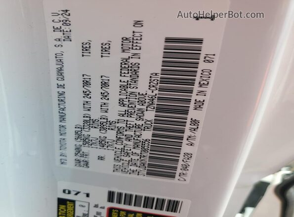 3TYJDAKN7RT005556 2024 TOYOTA TACOMA Белый Вид подкапотного пространства