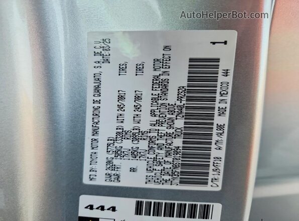 3TYKB5FN8ST019094 2025 TOYOTA TACOMA Silver Vista del compartimento del motor