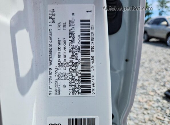 3TYKB5FNXRT001836 2024 TOYOTA TACOMA White Շարժիչի բաժամունքի տեսք