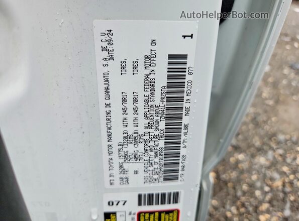 3TYKD5HN2RT010988 2024 TOYOTA TACOMA White Вид підкапотного простору